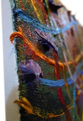 ORIGINAL OIL█PAINTING VINTAGE ART█SIGNED IMPRESSIONIST POP█ABSTRACT MODERN DECO