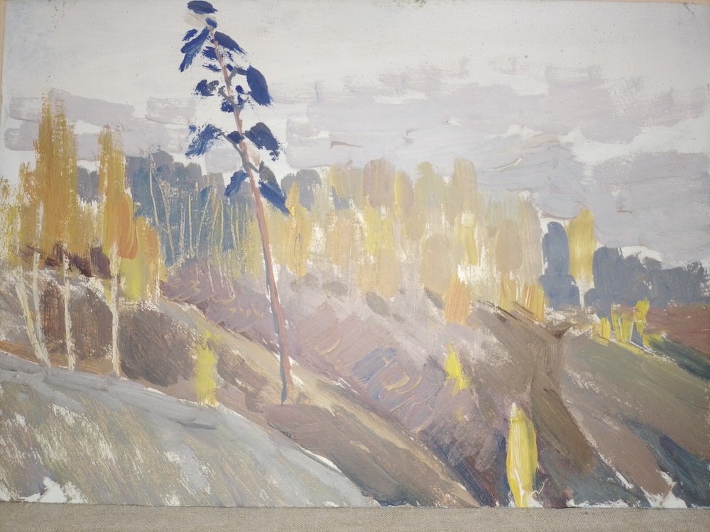 Painting by Artist Koshel M. I .Sketch. cardboard oil, 34×24 cm.