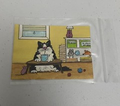 ACEO Original Pryjmak Painting Cat New Adoption 2.5×3.5” 2018