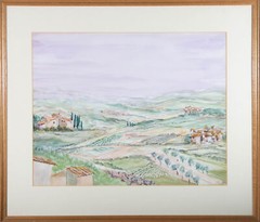 Jack Gatehouse – 1969 Watercolour, Farms & Farmland, Provence