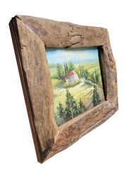 Hungryartist – Fine oil painting of Tuscany villas in an unique old wood frame