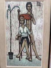 Philip Perkins Original Oil on Board Art Work (1907-1970) „Couple“ Painting