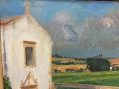 Georges Andre Klein (French 1901-1992) Portuguese Village with Church O/C Signed