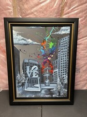 Giclee In Color With Hand-embellishment On Canvas By Kre8 Framed