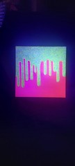 Glow N Dark Glitter Drip Painting Orange Pink Shift With Yellow Glow Glitter