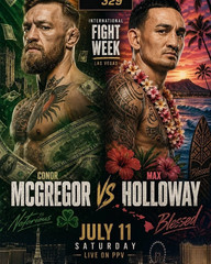 Conor McGregor vs Max Holloway 2 UFC Poster Rematch MMA Fight Art Print