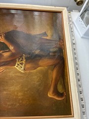 OIL PAINTING AFRICAN WOMAN AND MAN OILPAINTING BY ARTIST JOHNSON UNFRAMED.