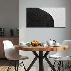 Abstract Textured Black & White Canvas Wall Art – 40″L x 20″W A01 Asbract