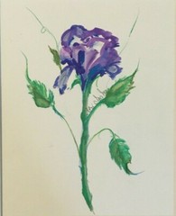 Original Ink Rose Painting Lori Clark Matted to 11″ x 14″ Plastic Sleeve GIFT!