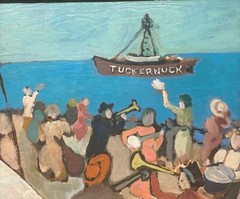 Original Elizabeth BETTY Yates ENSIGN ‚Tuckernuck‘ NANTUCKET Folk Art PAINTING