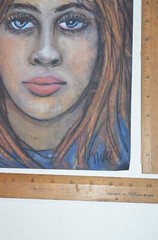 Original Art chalk Pastel Portrait redhead 9 x 12 inches