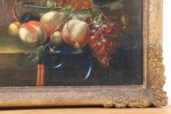 Late Baroque still life oil painting fruits grapes Baroque style around 1800