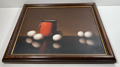 AL ALFRED JACKSON COFFEE EGGS STILL LIFE AFRICAN AMERICAN ARTIST OIL PAINTING
