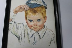 Lot of 4 Art prints, 15 1/2 x 12 1/2, Framed little boy baby, frames your choice