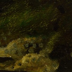 Ca 1850-1900 Old painting Pre-Alpine landscape, oil 27.2×22 in