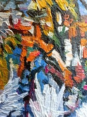 Chicken Original Oil Painting 4×4 Framed Signed Rooster Bird Farmhouse Rural Art