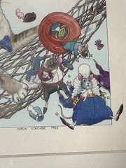 Original Chris Conover 1985 Illustration Artwork Watercolor Painting Cat Framed