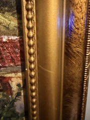 Vintage Marie Frédérique Framed European Garden Textured Print Ornate Gold Frame