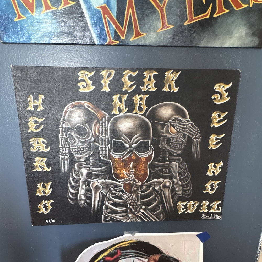 Hear No Evil, Speak No Evil, See No Evil Hand Painted Only One Painted By Me 1/1