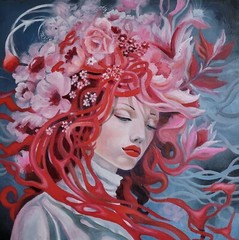 Original Oil/Gallery 1.5 in wrap canvas painting* 18 x 18 in*THE FLOW* signed
