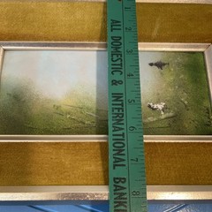 Enamel on Copper Original Gilt Velour Wood Frame Raphael Artwork 8” X13”