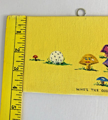 Vintage 1970s Mushroom Golf Art Series #1 4″ x 6″ Original Painting Odd Ball