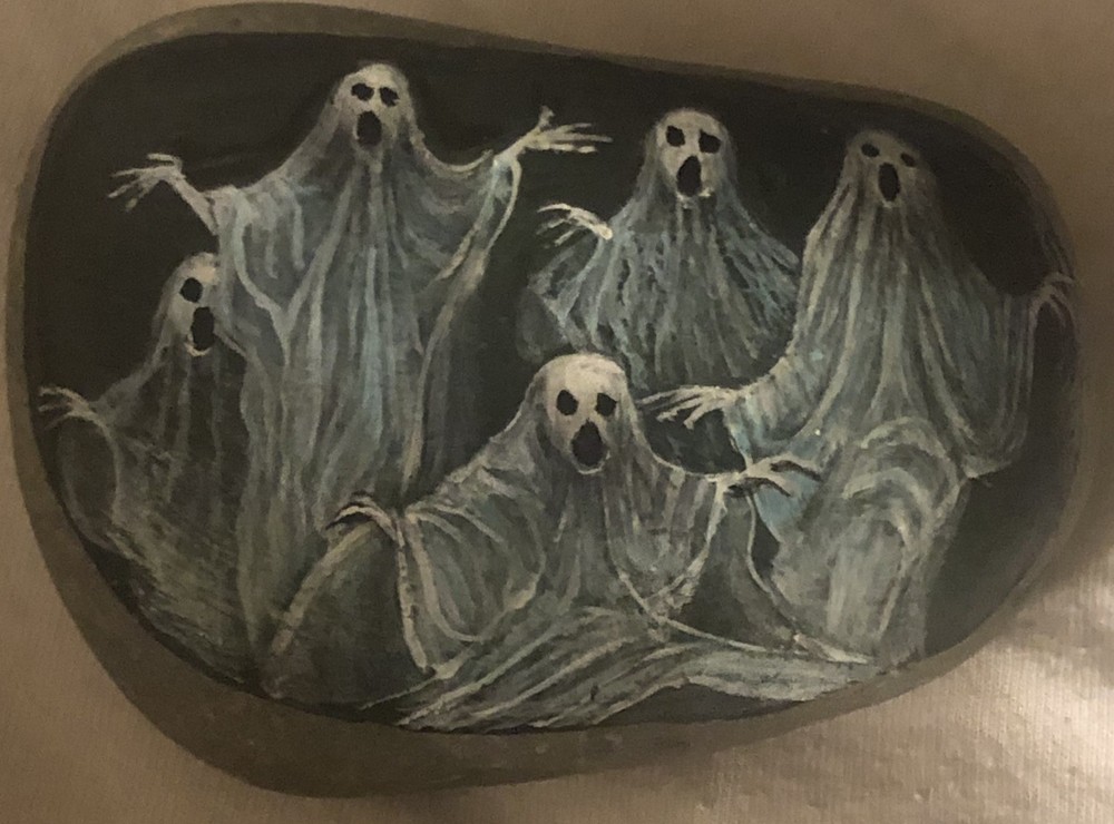 Hand Painted Art Rock A Haunting Of Spirits By Anne Bodenburg
