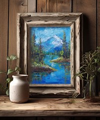 Idaho landscape Oil Painting 7×9″ Sawtooth Mountains – Alpine Lake & Snowy Peaks