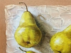 Pear Painting Original Oil Painting Fruit Art Art-deco Pear Still Life 8×8 inch