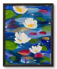 Lily Pond Fantasy 14×11 Reflection Modern Art Collectible Interior Design
