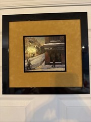 Original Denise Godbout Oil Painting Framed Old Quebec Street Scene w/ COA