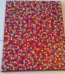 PAINTING ARTWORK 16″ x 20″ CANVAS ABSTRACT ART WALL DECOR OH HAPPY DAY Dots