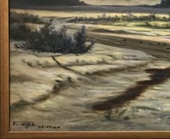 S. Higa Okinawa Japan oil painting winter landscape Snow Storm scene Asian Art