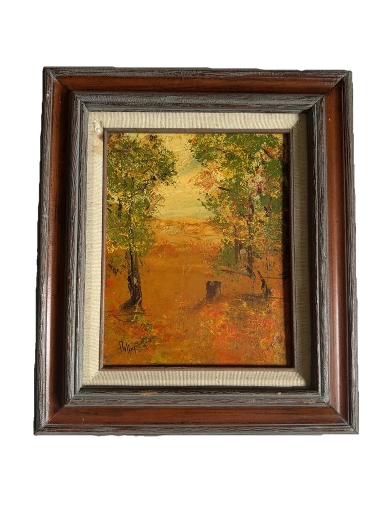Original Lovely Small VTN Oil Painting-Signed Patton-13X14’-Unique Wood Frame!