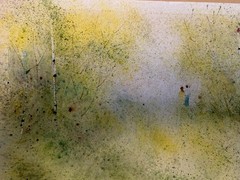 2 In 1 Original Vintage Al Manchester Signed Watercolor Paintings Front & Back
