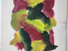 Colorful Vintage Abstract Acrylic Painting 1960’s Outsider Art OOAK 13.5 x 11
