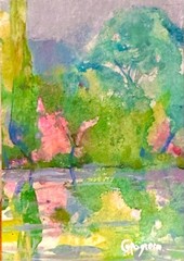 QUIET LUXURY Original ACEO Miniature Painting Beth Capogrossi REFLECTIONS