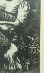 RARE Jesus w/ Children & Lambs Original Charcoal Hand Drawn Artwork Estate Find