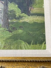 ANTIQUE LANDSCAPE PAINTING AMERICAN WPA ERA California Pennsylvania Ben Marcune