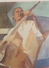 Jackie Peters-Cully Print „DUO“ PENCIL Signed & TITLED Framed RARE Jazz Musician