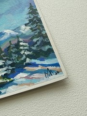 “Mount Hoverla, Ukrainian Carpathians” Original Winter Painting Gouache