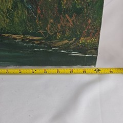 Original Art Painting on Canvas Mountain Stream Landscape 24 X 18 Artist Signed