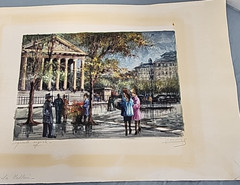 Original Watercolor Paris Rue Royale La Madeleine Signed unframed 8″x12″