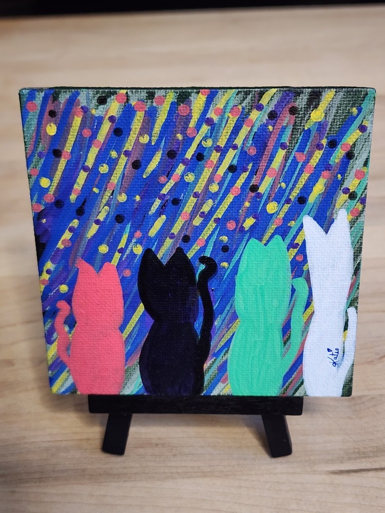 Katie Kats …..CAT magnets 4×4 OOAK