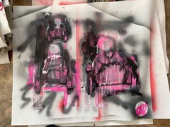 Painting art new Ody West “Boxcar” graffiti acrylic spray paint original 22×28