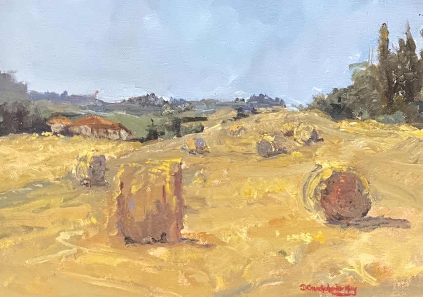 VINTAGE Cascina Campagna MODERN ABSTRACT ITALY HAY STACK ORIGINAL PAINTING