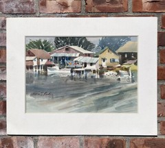 California Artist Morris J Shubin W/C Of Lake Pontchartrain Bucktown Louisiana