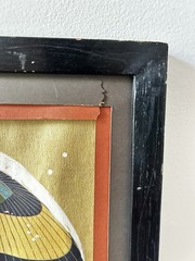 Vintage JAPANESE 20th ASIAN Framed Woman Under Snow / Winter PAINTING on SILK