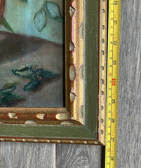 Vintage Signed Floral Still Life Painting Framed Flower Vase 17×27 c. 1961