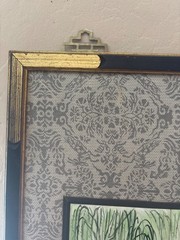 early 1900s beautifully hand painted, porcelain tile. Signed by the Artist.